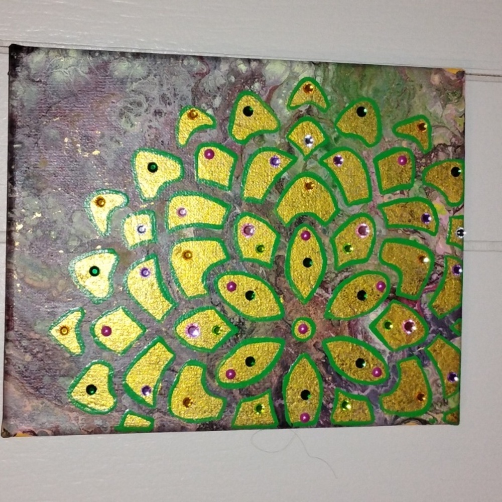 Hand painted/ poured canvas